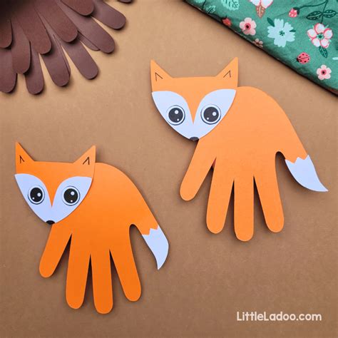 Handprint Fox Craft Free Template