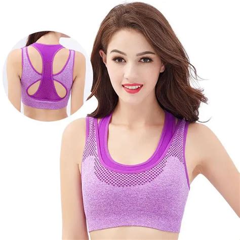 Crop Top Sports Bra Women Fitness Gym Seamless Bra Sports Shockproof ...