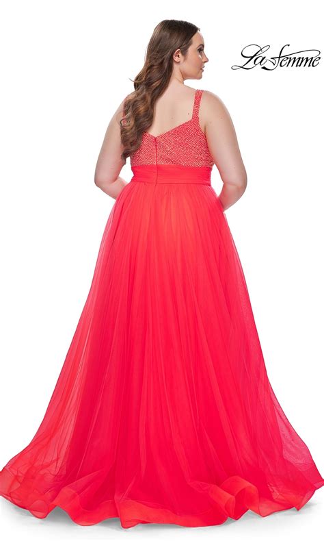 Plus Size Long Prom Dress With Beads Promgirl