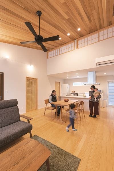 勾配天井のldkを中心にのびのび・ゆったり平屋生活｜山口建設 〜yamaguchi Design〜 浜松・磐田の新築 注文住宅の工務店