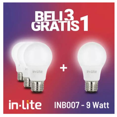 Jual In Lite Paket Lampu Bohlam LED 9 Watt Beli 3 Gratis 1