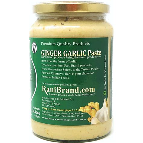 Buy Online Rani Ginger Garlic Cooking Paste 26 5oz 750g Vegan