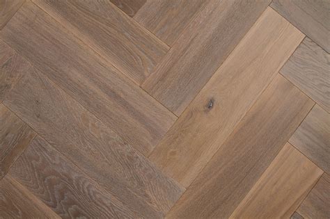 Natura Oak Smoked Brushed White Oiled Herringbone Engineered Parquet