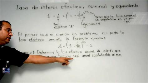 Formula Y Cálculo De Una Tasa Efectiva A Partir De Una Nominal Youtube