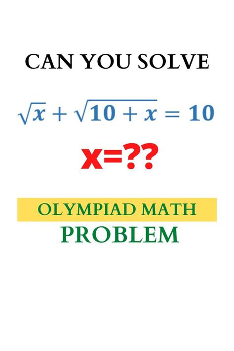 Olympiad Challenge Solving Radical Equations