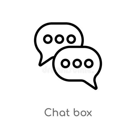 Outline Chat Box Vector Icon Isolated Black Simple Line Element