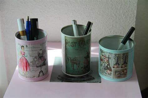 Old Cans Upcycled To A Pen Holder ️ Decorative Items Pen Holders