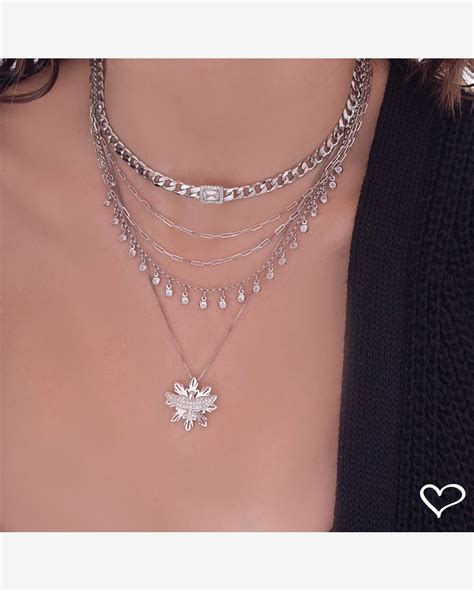 Riachuelo CHOKER ELOS GRUMET ZIRCÔNIAS FOLHEADA EM RÓDIO BRANCO LETIZIA