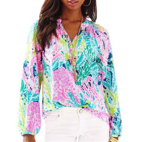 Lilly Pulitzer Elsa Silk Limited Edition Top Gem