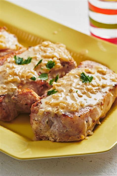 One Skillet Creamy Mustard Pork Chops Recipe The Mom 100