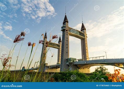 The Iconic Drawbridge Located Across The River In The Terengganu, Malaysia Royalty-Free Stock ...