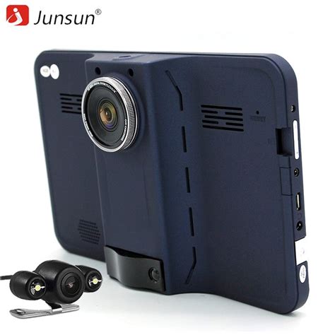 Junsun 7 Car DVR GPS Navigation Android Radar Detector With Rear View