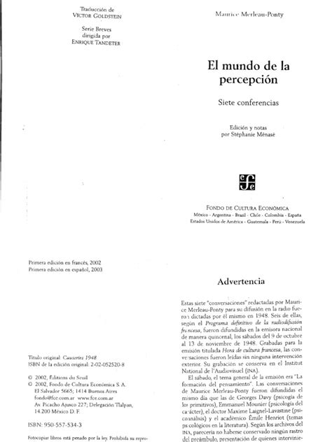 PDF Merleau Ponty El Mundo De La Percepcion FCE OCR DOKUMEN TIPS