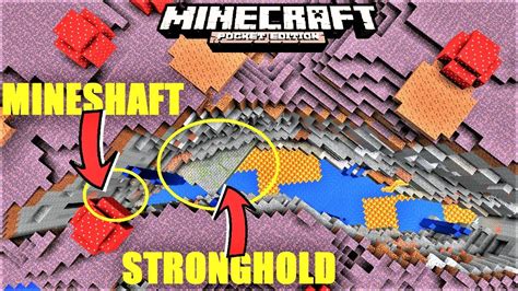 Minecraft Pe Mushroom Biome Ravine With Stronghold Mineshaft Seed