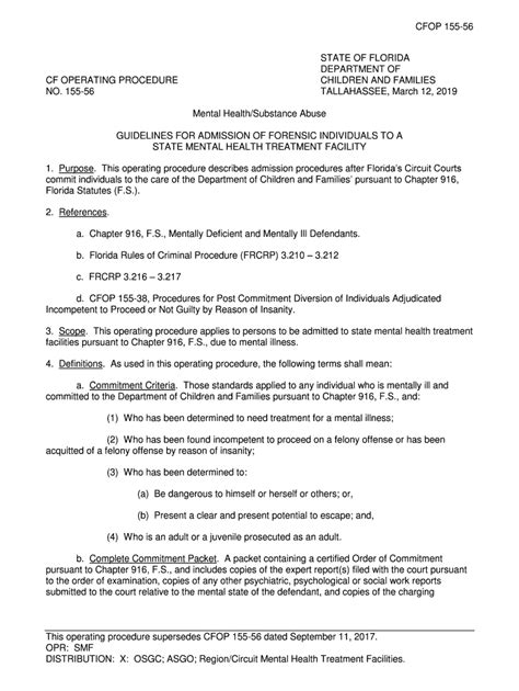 Fillable Online CFOP 155 56 Guidelines For Admission Of Forensic