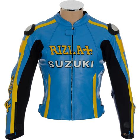 Rizla Blue Suzuki Biker Leather Jacket