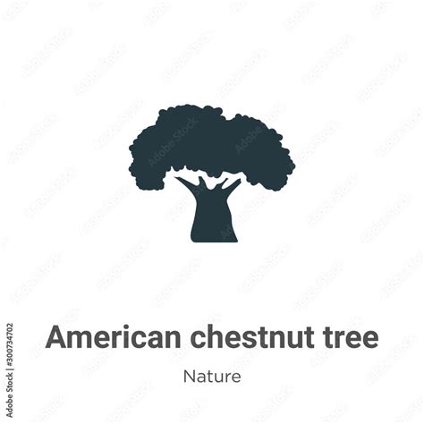 American chestnut tree vector icon on white background. Flat vector ...