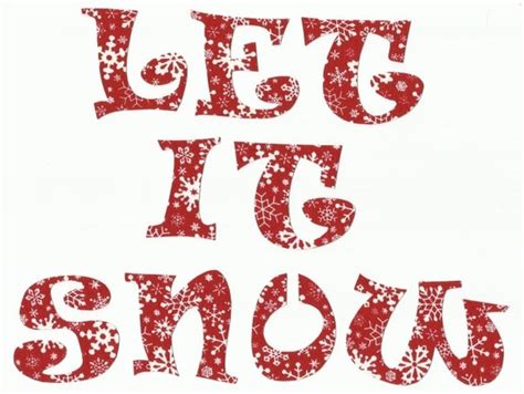 Let It Snow Letters Fabric Iron On Appliques