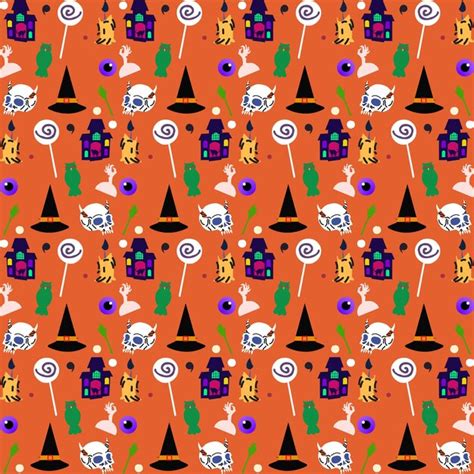 Premium Vector Hand Drawn Flat Halloween Patterns Collection