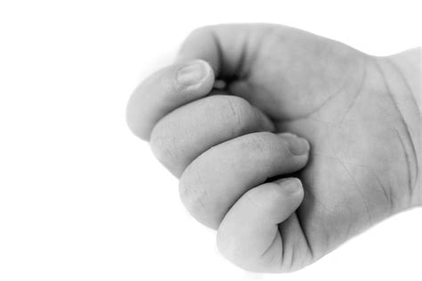 Premium Photo Close Up Of Baby Hand Over White Background