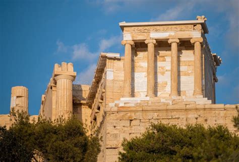 Tempel Von Athena Nike In Der Akropolise Von Athen Griechenland