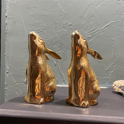 Vintage Brass Bunny Bookends A Pair Chairish