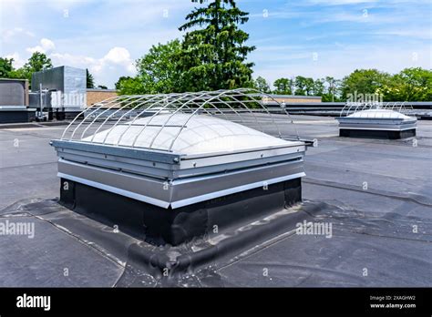 Barrel Vault Skylight Screen Fall Protection Guard Installed On A