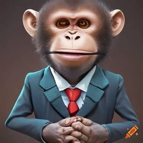 Monkey Wearing A Suit On Craiyon