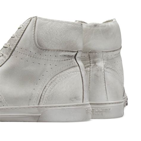 Saint Laurent Joe Distressed High Sneaker White End Jp