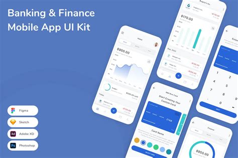 银行和金融移动应用程序App UI Kit FIG PSD SKETCH XD 云瑞设计