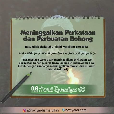 Muhammad Yanu Atmadji Blog Meninggalkan Perkataan Dan Perbuatan Bohong