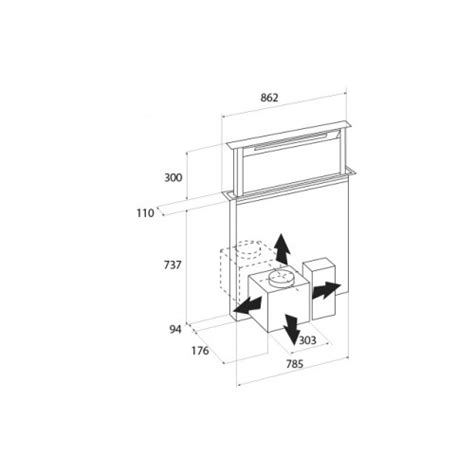 Airforce Downdraft Naked Muldenlüftung 90 cm Anpassbare Oberseite