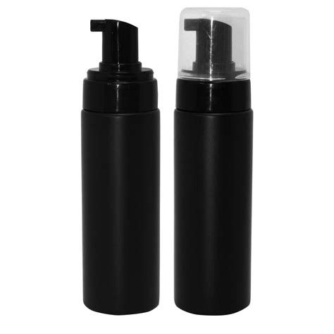 200ml Black Foaming Bottle With Natural Overcap And Black Pump New