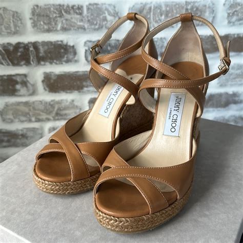 Jimmy Choo Shoes Jimmy Choo Alanah Nude Wedges Size Poshmark