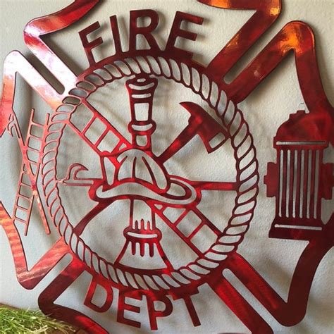 Firefighter Metal Piece Metal Home Sign Custom Metal Sign Etsy