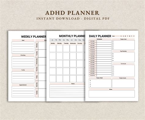 Adhd Planner Made By An Adhder Printable Adult Adhd Etsy