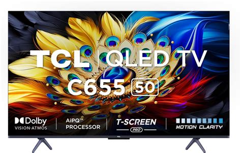 TCL 126 Cm 50 Inches 4K Ultra HD Smart QLED Google TV 50C655 Black