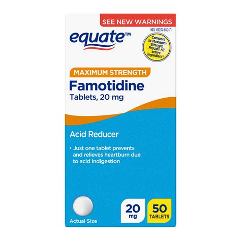 Equate Maximum Strength Famotidine Tablets Mg Acid Reducer