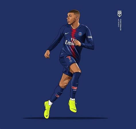 Kylian Mbappe Running in Blue Uniform