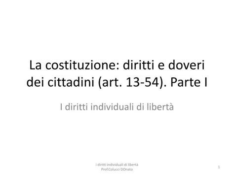 Ppt La Costituzione Diritti E Doveri Dei Cittadini Art 13 54