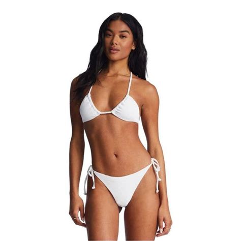 Dół od stroju kąpielowego Billabong Tanlines Tie Side Tanga Białe bikini Billabong bez wzorów
