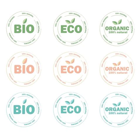 Premium Vector Eco Bio Organic Products Sticker Label Badge And Logo