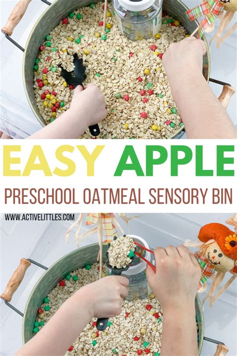 Apple Preschool Oatmeal Sensory Bin Active Littles