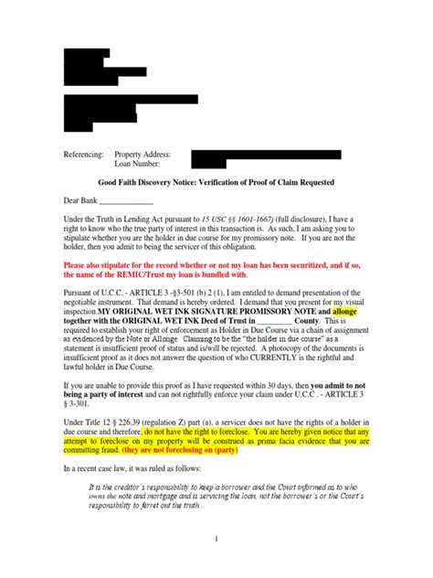 Demand Letter Foreclosure Bankruptcy