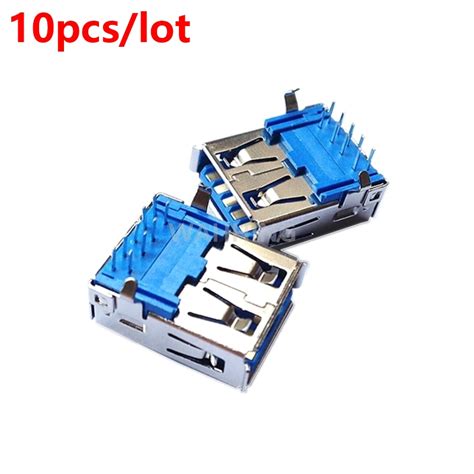 10pcs USB3.0 USB 3.0 A Female Adapter Connector USB Socket Soldering ...