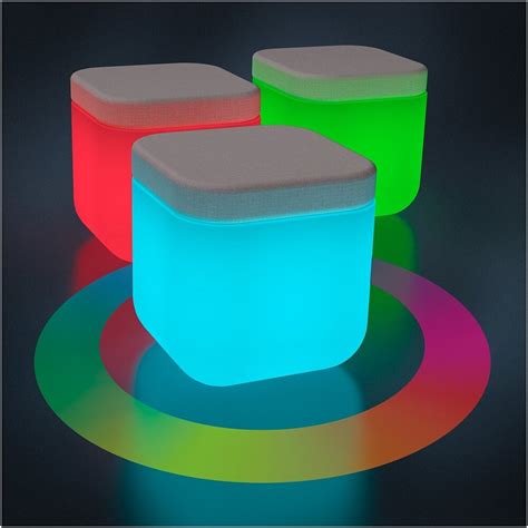 Пуф пластиковый с подсветкой 45 см белый, графит Grace RGB - купить за ...