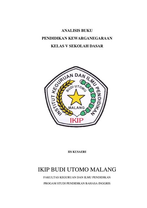 Docx Analisis Buku Pelajaran Pkn Sd Dokumen Tips