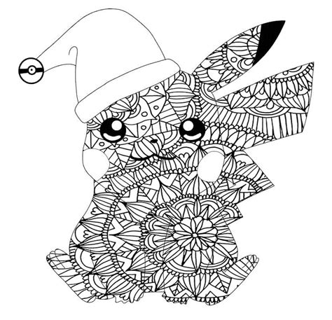 Dibujos De Pikachu En Navidad Mandala Para Colorear Para Colorear