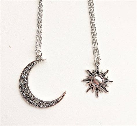 Twitches Inspired Necklaces Crescent Moon And Sun Necklace Etsy