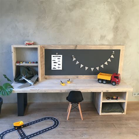 Speeltafel Steigerhout Knutseltafel Houten Kinderbureau Unieke